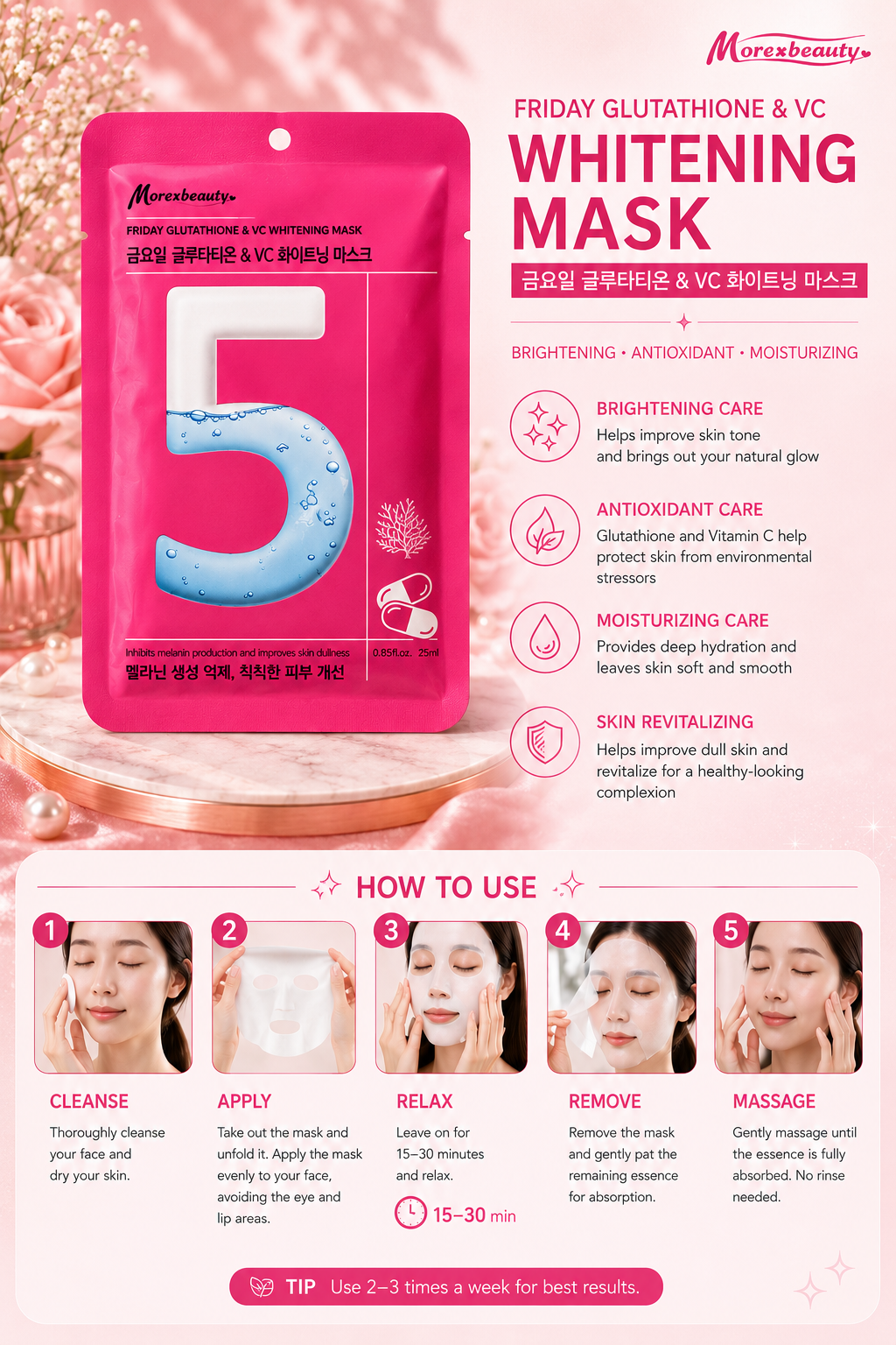 Wholesale: MorexBeauty Sheet Mask (100pcs)
