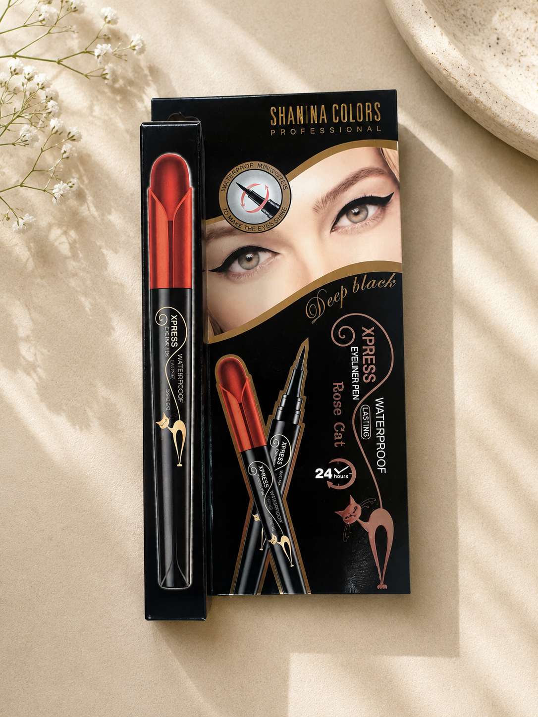 Shanina Waterproof Black Eyeliner (24H Long Lasting)