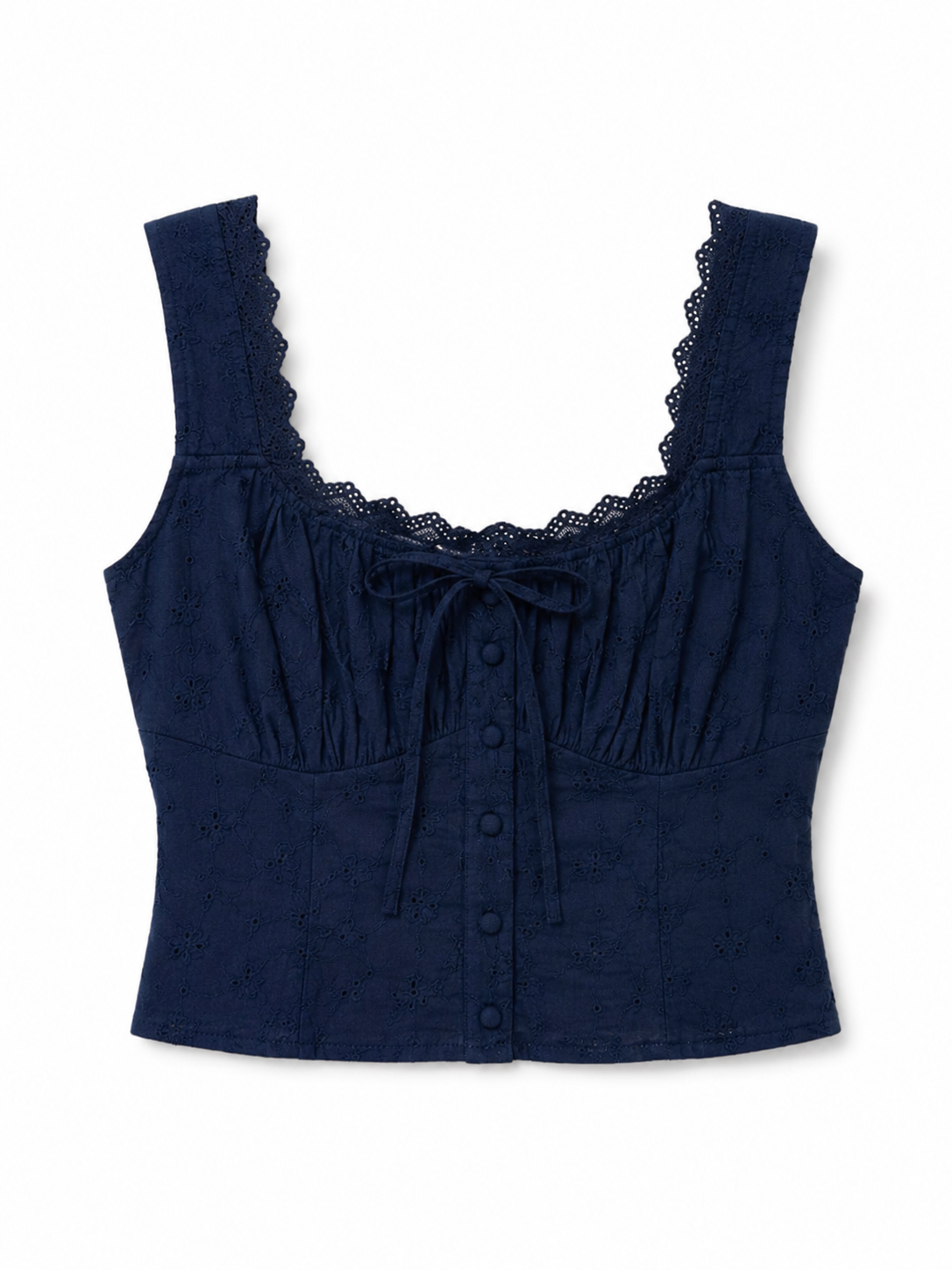 Navy Blue Lace Top