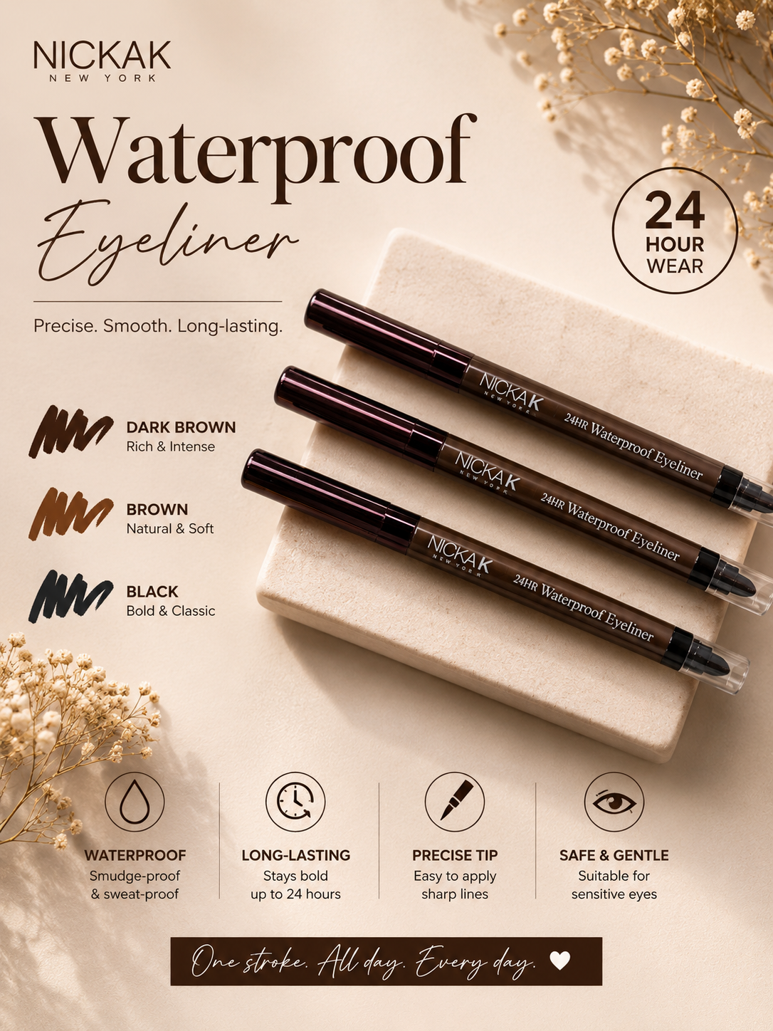 Nikak Eyeliner 24hr Waterproof