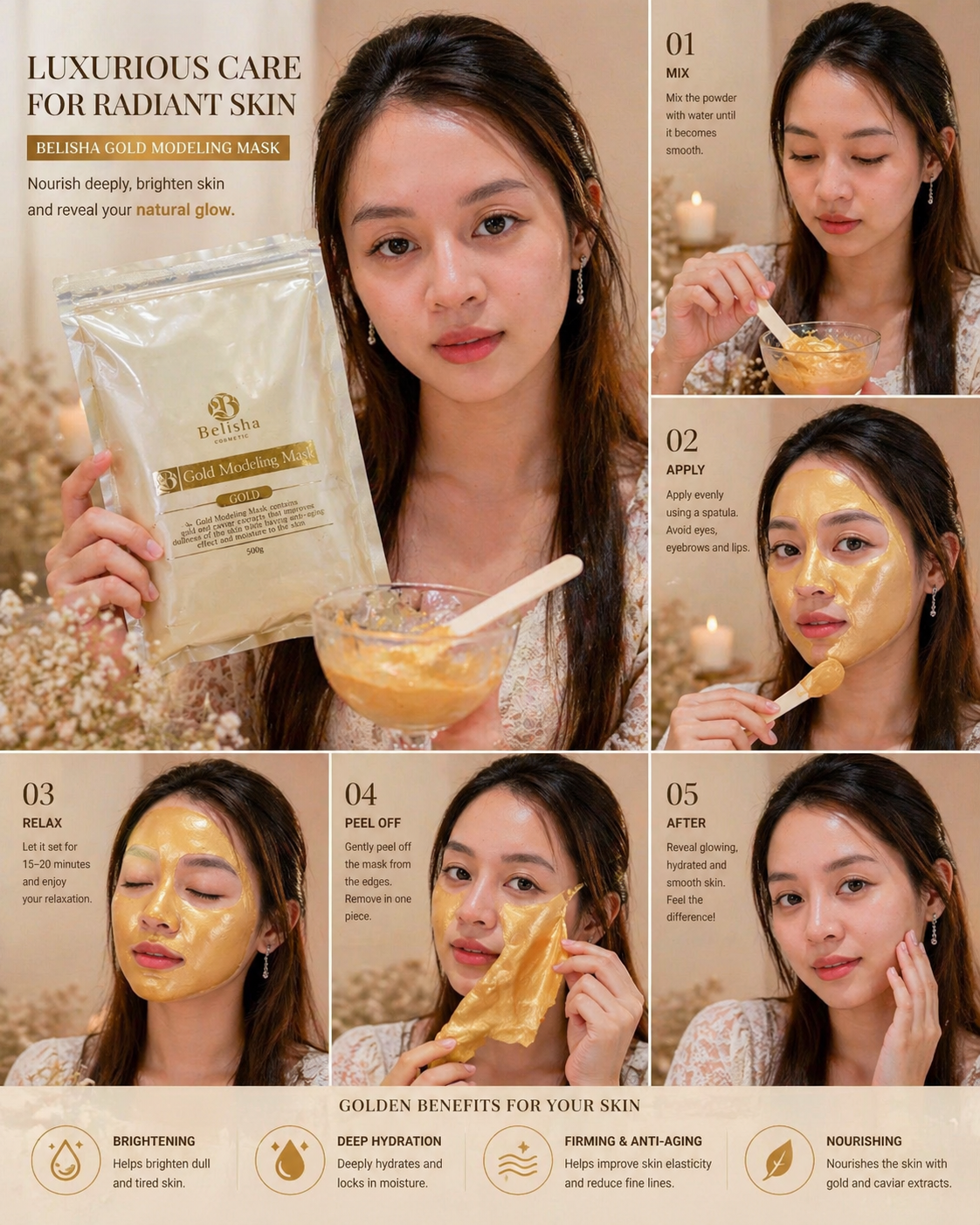 Belisha Gold Modeling Mask (500g)