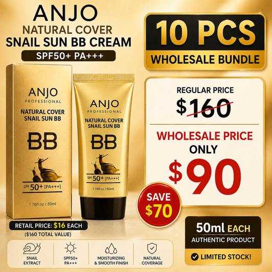 Wholesale: ANJO Natural Cover Snail Sun BB Cream (10 pcs)