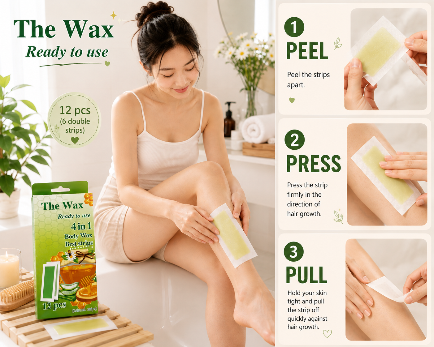 Wax Strips: Ready to Use Body Wax Strips (12pcs)