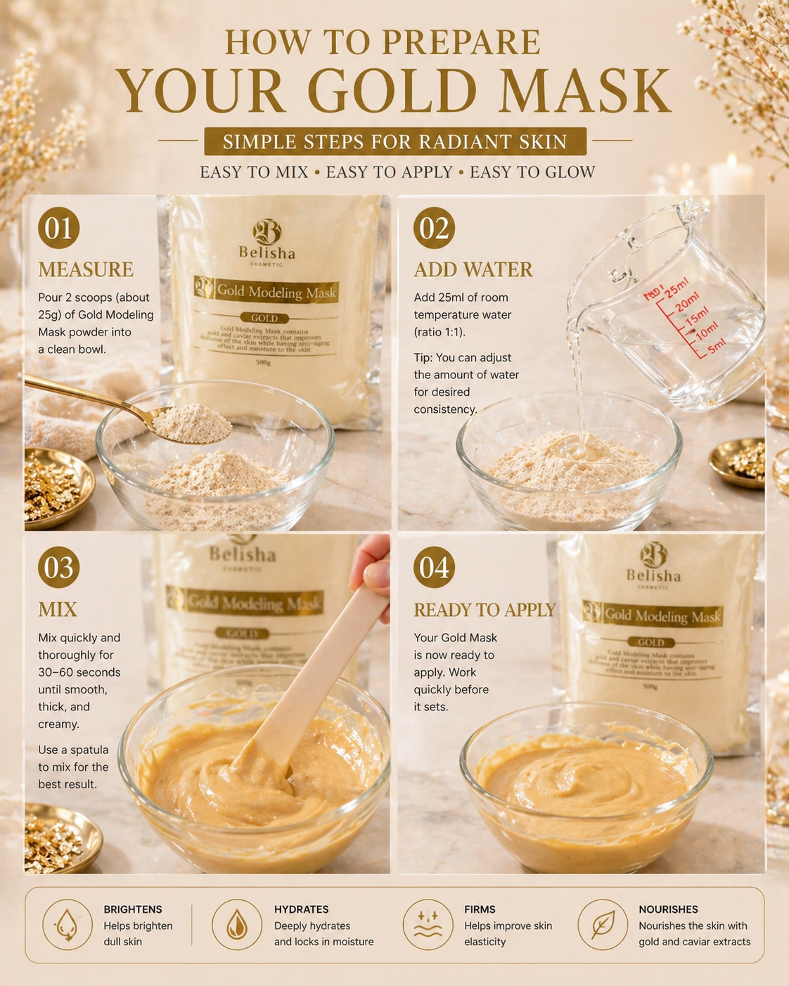Belisha Gold Modeling Mask (500g)