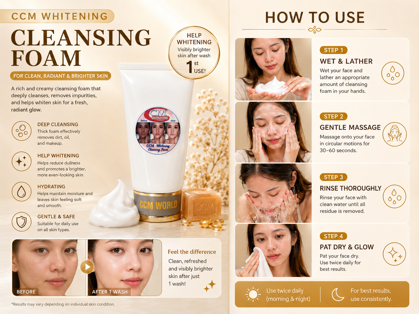 CCM Whitening Cleansing Foam